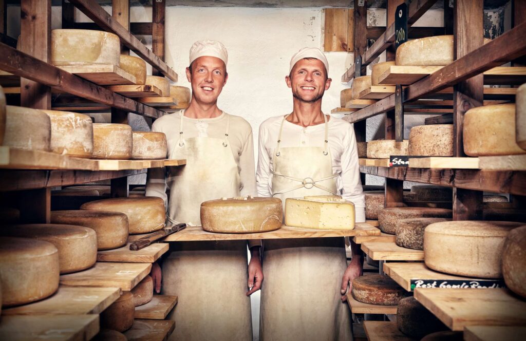 Hans og Ola n the cheese storage.